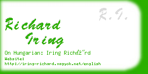 richard iring business card